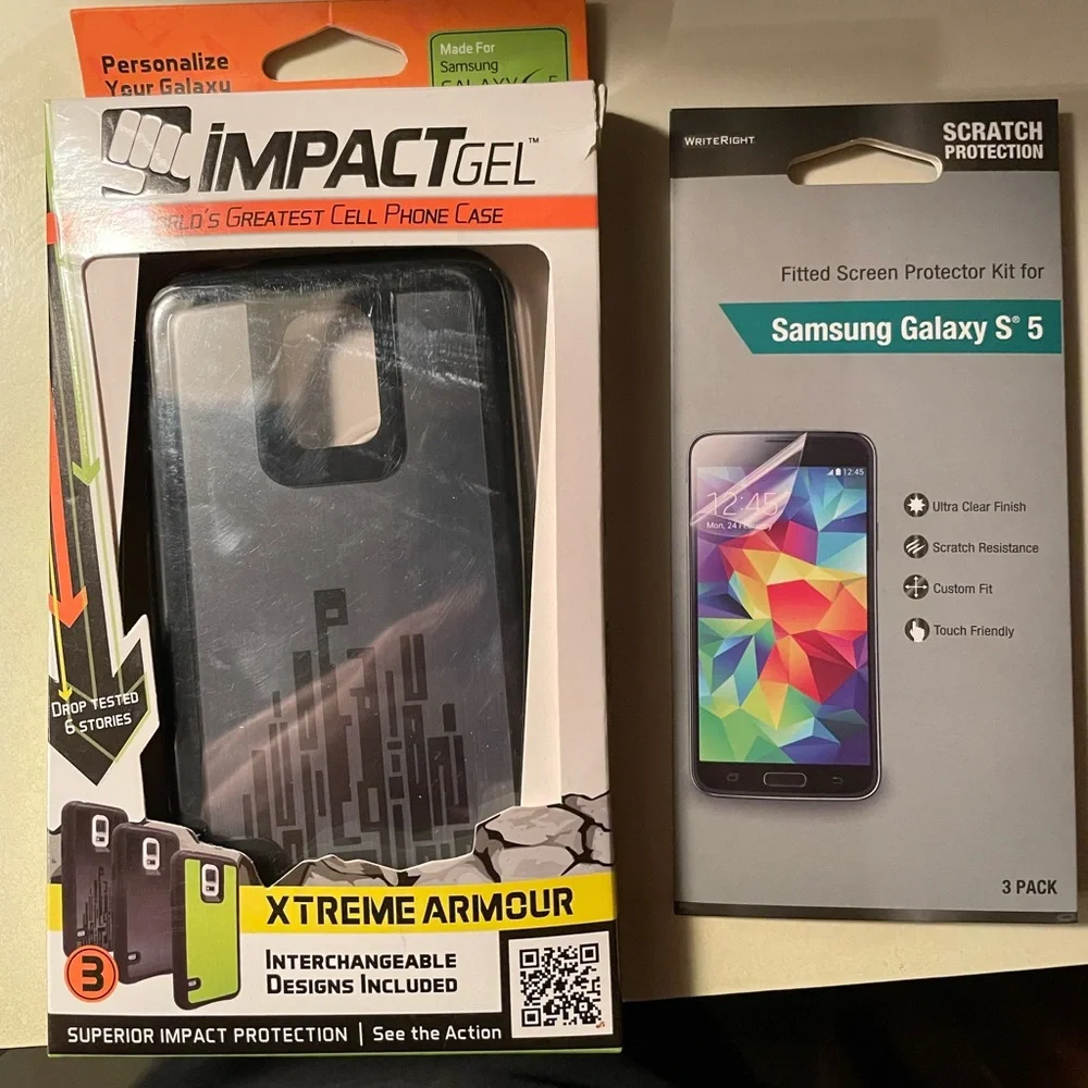 Samsung Galaxy S5 case (impact gel xtreme armour) and 3 screen protectors